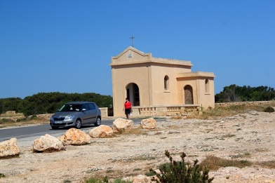 A tiny church on the top of a cliff at Ahrax Point, at the Northern tip of Malta. 