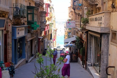 A side street off Merchant Street in the heart of Valletta. 