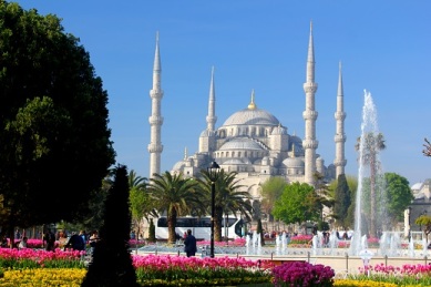 The blue mosque in Istanbul. 