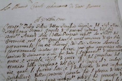 A Maritime tribunal record dated 1701 in the National Archives in Rabat. 