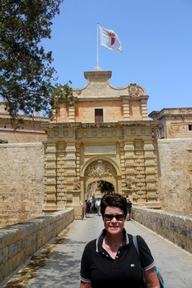 The access bridge through the old gates of Mdina. 