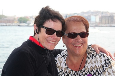 Lynn and Mona at on the Bosphorus cruise boat. 