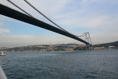 The largest bridge joining Europe with Asia over the Bosphorus. 