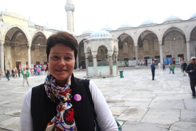 The forecourt of the Blue Mosque. 