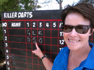 Old dead eye showing how many games she won! 