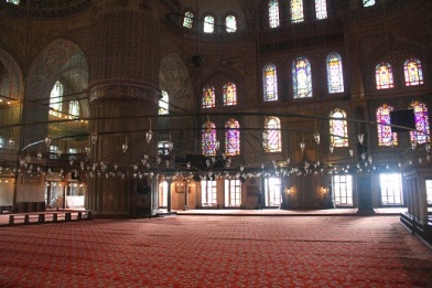 Inside the Blue Mosque. 