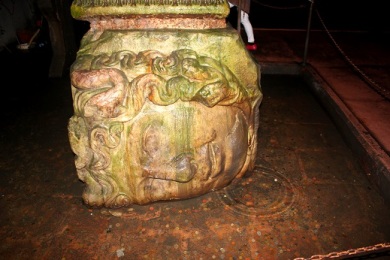 At one end of the Cistern there are two Medusa. 