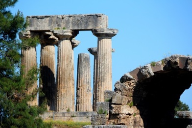 The Temple of Apollo at Ancient Corinth. 