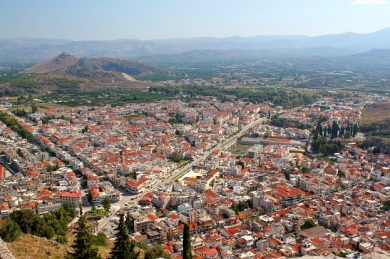 The town of Nafplio taken from the Palamidi. 