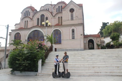 Us on our Segways at one of many Byzantine Churches. 