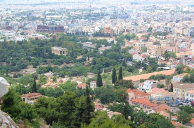 The view of the Ancient Agora. 