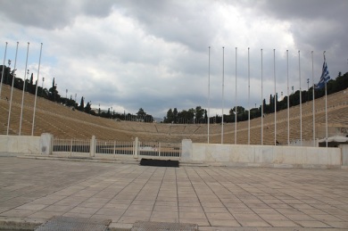 The stadium at birthplace of the modern Olympics. This stadium was rebuilt over the original Olympic stadium for the 1896 Olympics. The original stadium was built about 400 BC. 