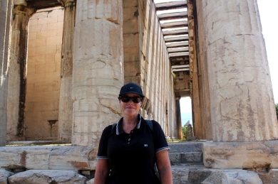 At the North West end of the Ancient Agora. 