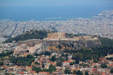 A cable car trip to the top of Lycabettus Hill. Great view of Athens from up here. 