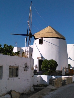 A typical windmill on Paros. This one was converted to a restaurant. 