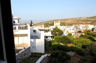 The view of the village of Lefkes from the restaurant. 