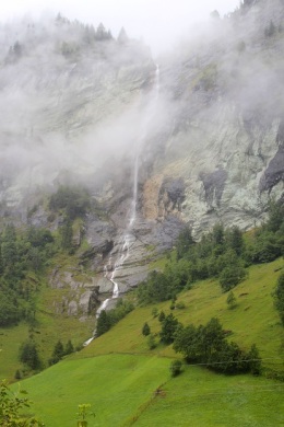 High waterfalls on a misty day. Only 13 Deg C today. 
