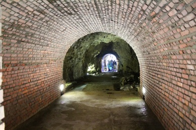 One of the main entrance tunnels to the bunker complex. 