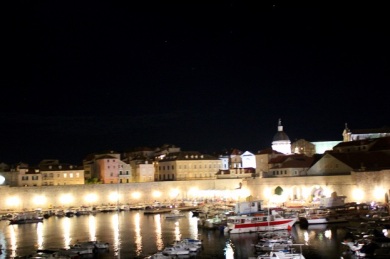 The old port at night. 