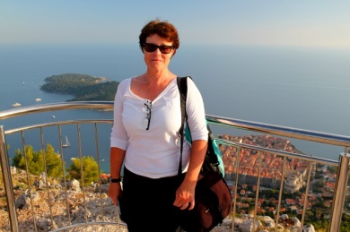 Overlooking Dubrovnik. About where the Serbs lobbed bombs back in the 1991 to 1995 war of independence. 