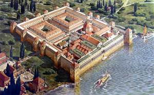 An artists impression of the original Diocletian's Palace built in the 3rd Century AD. 